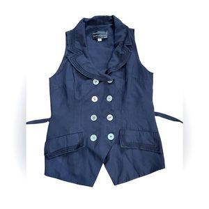 𝅺robespierre Nanette Lepore Vintage Navy Vest Size 8